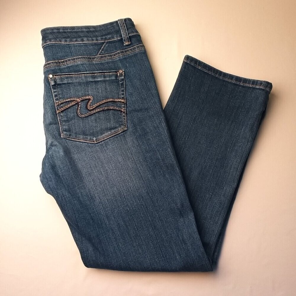 White House Black Market Blanc Crop Straight Leg Jeans Size 6 Medium Wash Blue